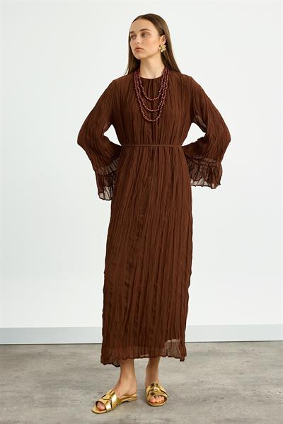 Kahverengi Kraş Elbise