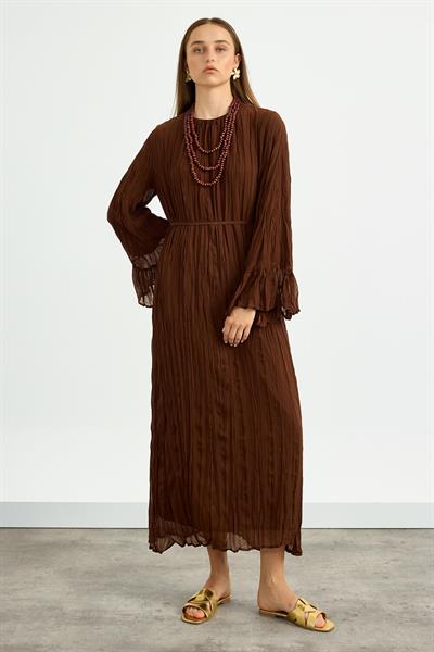 Kahverengi Kraş Elbise