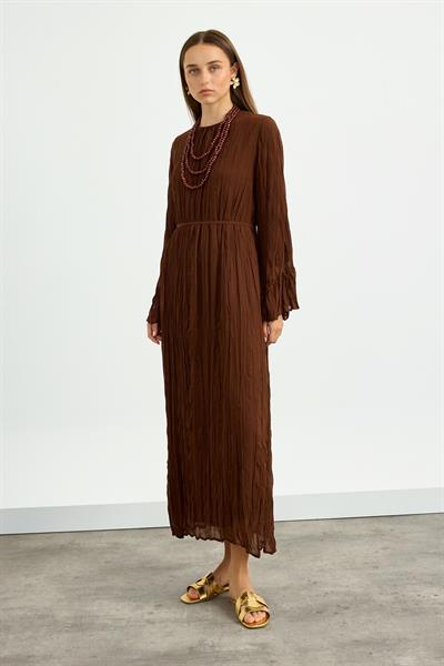 Kahverengi Kraş Elbise