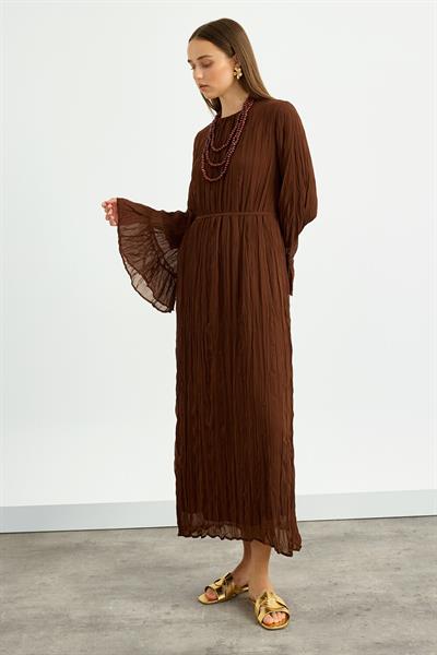 Kahverengi Kraş Elbise