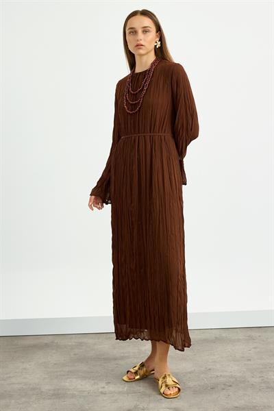 Kahverengi Kraş Elbise