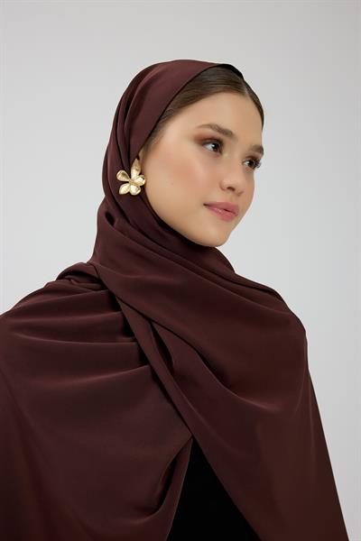 Kahverengi Kristal Krep Şal