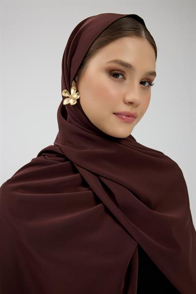 Kahverengi Kristal Krep Şal
