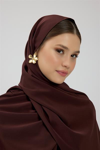 Kahverengi Kristal Krep Şal