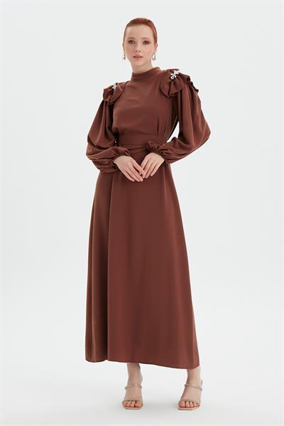Kahverengi Mia Elbise