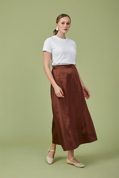 Kahverengi Saten Etek