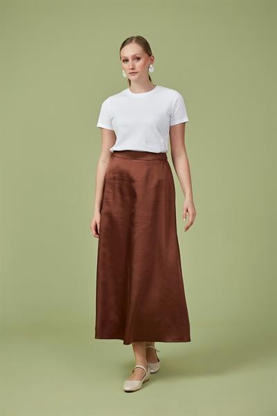 Kahverengi Saten Etek
