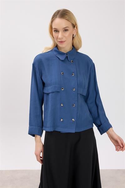 Lacivert Allerli Gömlek