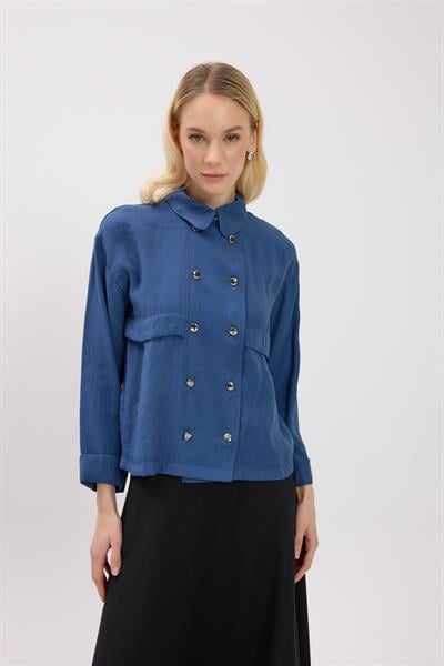 Lacivert Allerli Gömlek