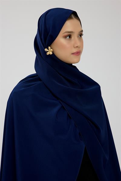 Lacivert Kristal Krep Şal