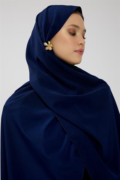 Lacivert Kristal Krep Şal