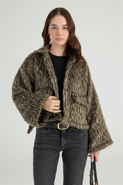 Leopar Desenli Eva Ceket