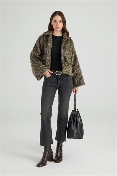 Leopar Desenli Eva Ceket