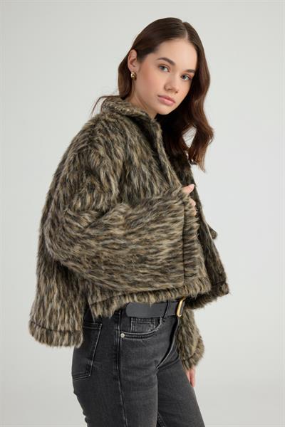Leopar Desenli Eva Ceket