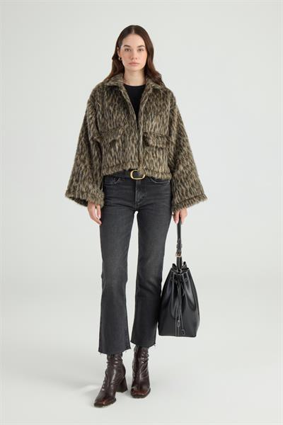 Leopar Desenli Eva Ceket