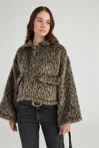 Leopar Desenli Eva Ceket