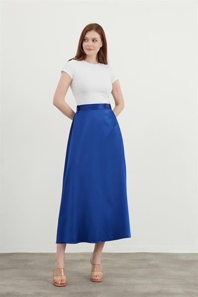 Mavi Saten Etek