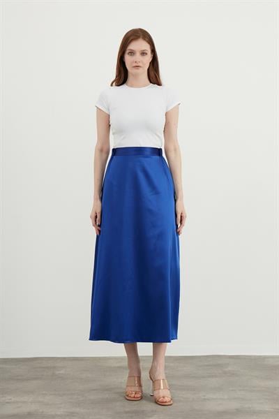 Mavi Saten Etek