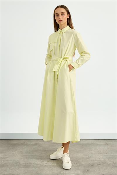 Sarı Poplin Trenç Elbise