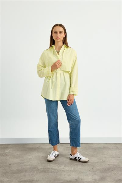 Sarı Rüzgarlık Detaylı Gömlek