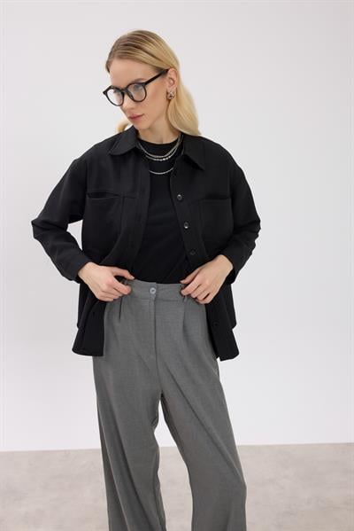 Siyah Cepli Gömlek Ceket