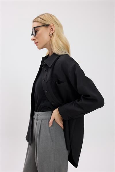 Siyah Cepli Gömlek Ceket