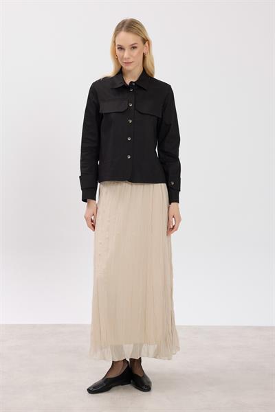 Siyah Kanvas Ceket Gömlek