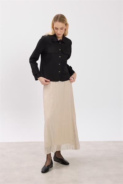 Siyah Kanvas Ceket Gömlek