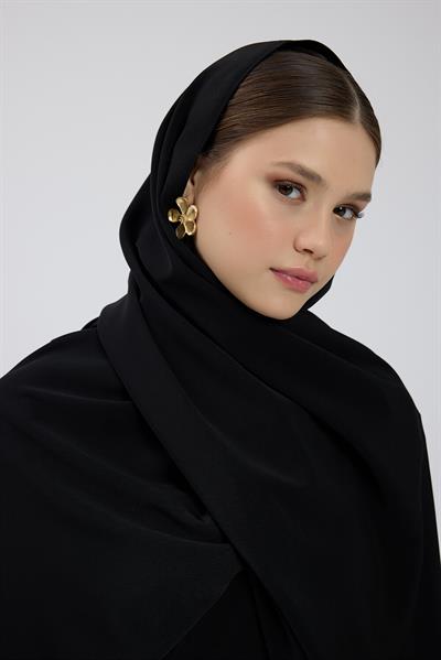 Siyah Kristal Krep Şal