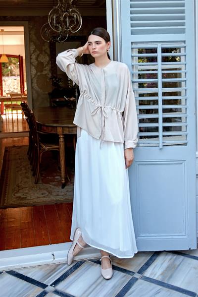 Vizon Biyeli Krep Gömlek