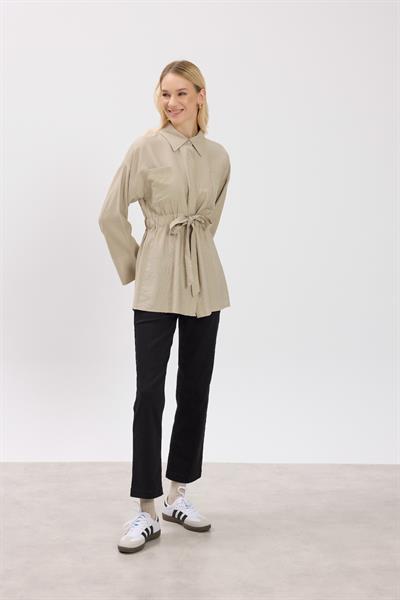 Vizon Çift Cepli Bağlamalı Gömlek