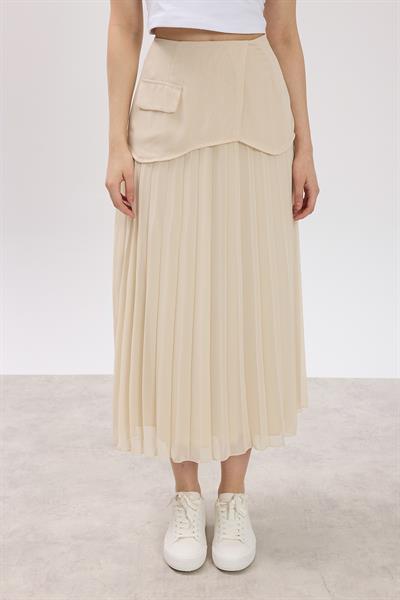 Vizon Piliseli Korsajlı Etek