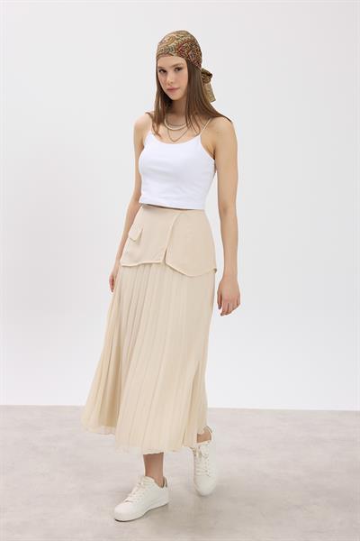 Vizon Piliseli Korsajlı Etek