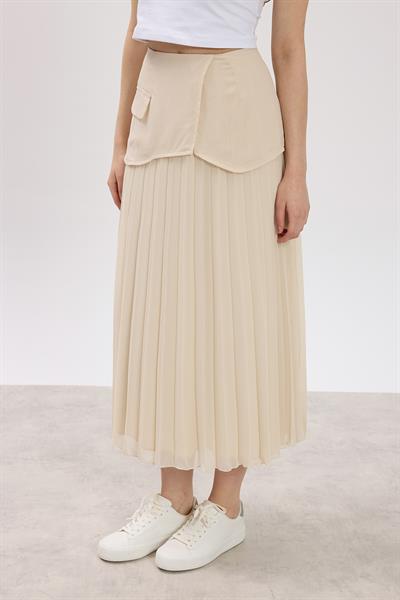 Vizon Piliseli Korsajlı Etek