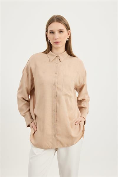 Vizon Taş Detaylı Gömlek