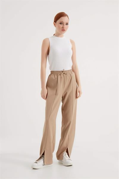 Vizon Yırtmaçlı Krep Pantolon