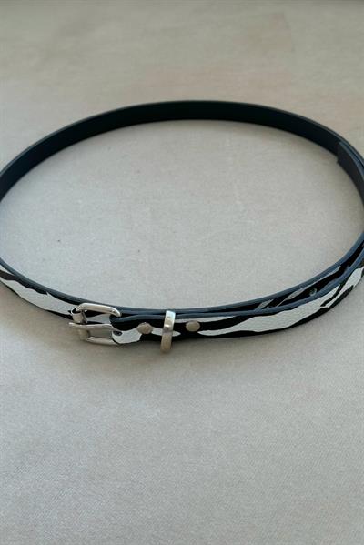 Zebra Gümüş Tokalı Deri Kemer