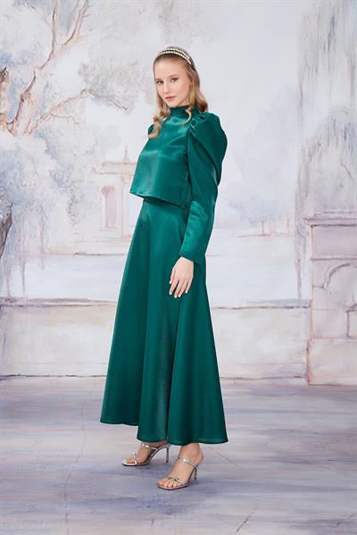 Zümrüt Yeşili Karpuz Kol Etekli Takım