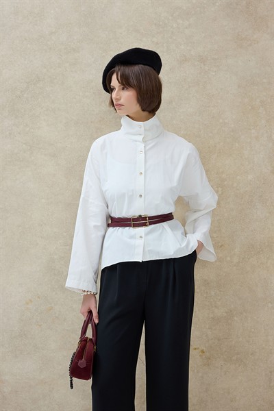 Beyaz Neva Basic Gömlek 