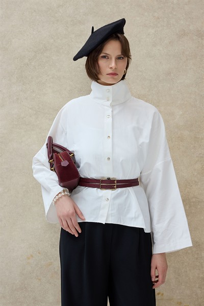 Beyaz Neva Basic Gömlek 