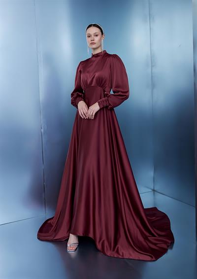 Bordo Kuyruklu Elena Elbise