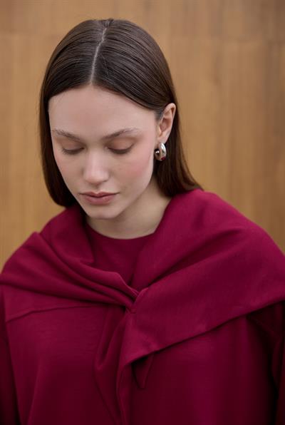 Bordo Şal Detaylı Sweat