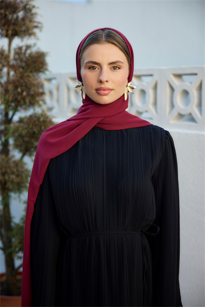 Bordo Şifon Şal