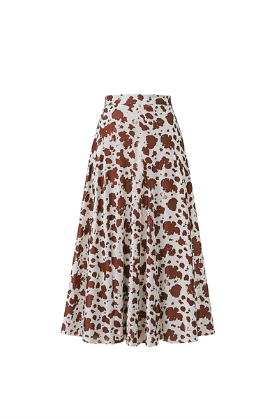 Cow Print Desen Godeli Etek