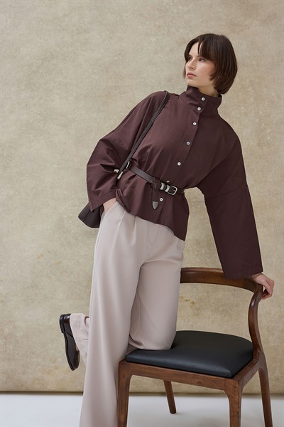 Kahverengi Neva Basic Gömlek 