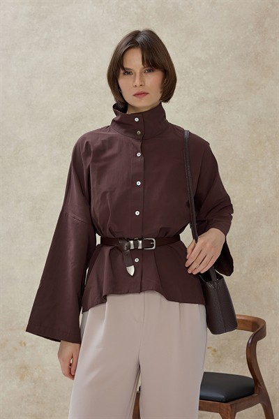 Kahverengi Neva Basic Gömlek 