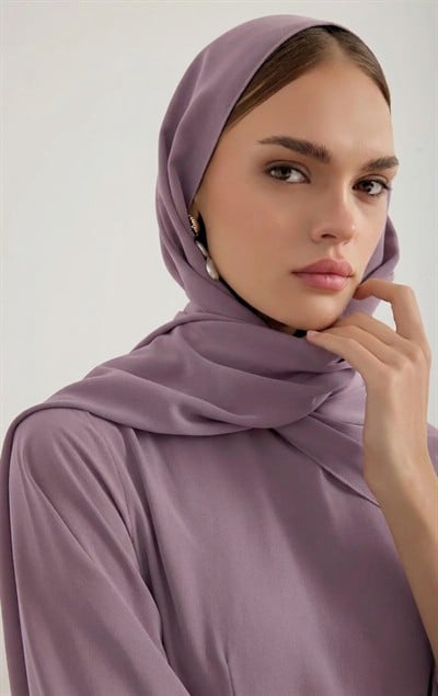 Kül Pembe Kristal Krep Şal