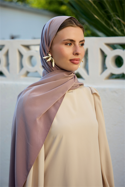 Kül Pembe Kristal Krep Şal
