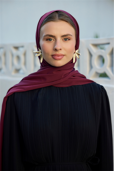 Mürdüm Kristal Krep Şal
