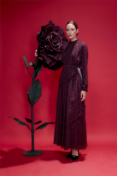 Rosalia x Eloise Beli Büzgülü Şifon Elbise